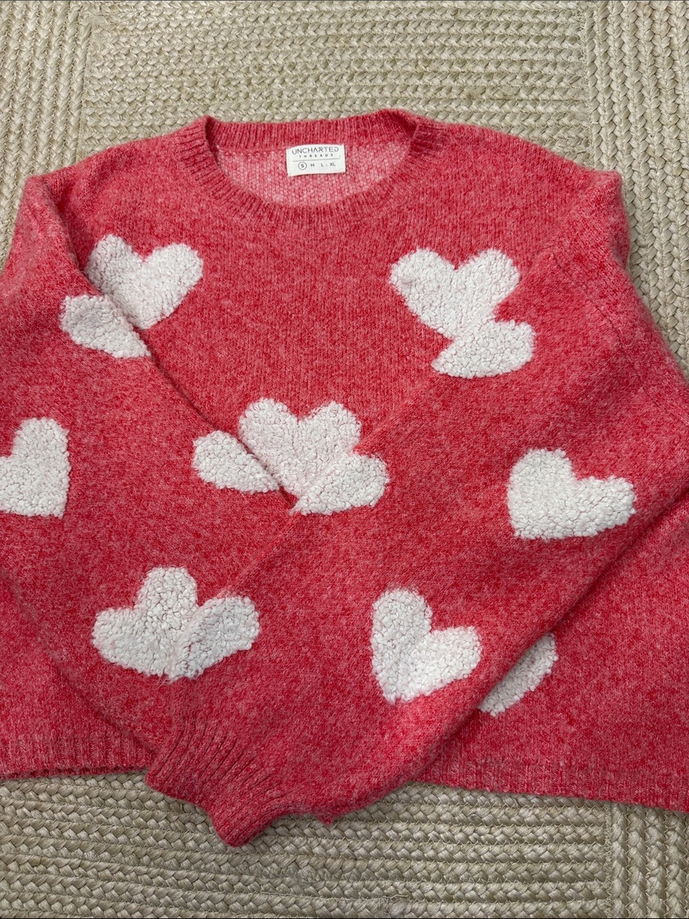 Heart Pattern Red Women’s Sweater Uncharted